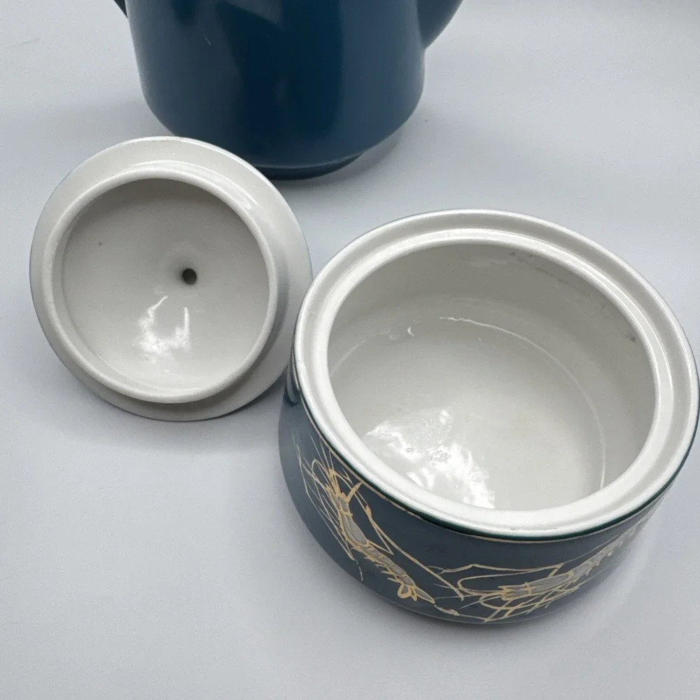 Mid Century‎ Modern Tea Coffee Set Teapot Creamer Sugar Japan Nautical Vtg MCM
